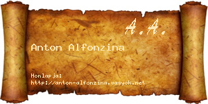 Anton Alfonzina névjegykártya